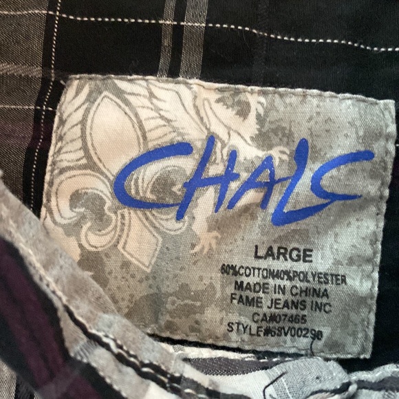 Chalc Mens Short Sleeve Shirt Size Large - Picture 2 of 8